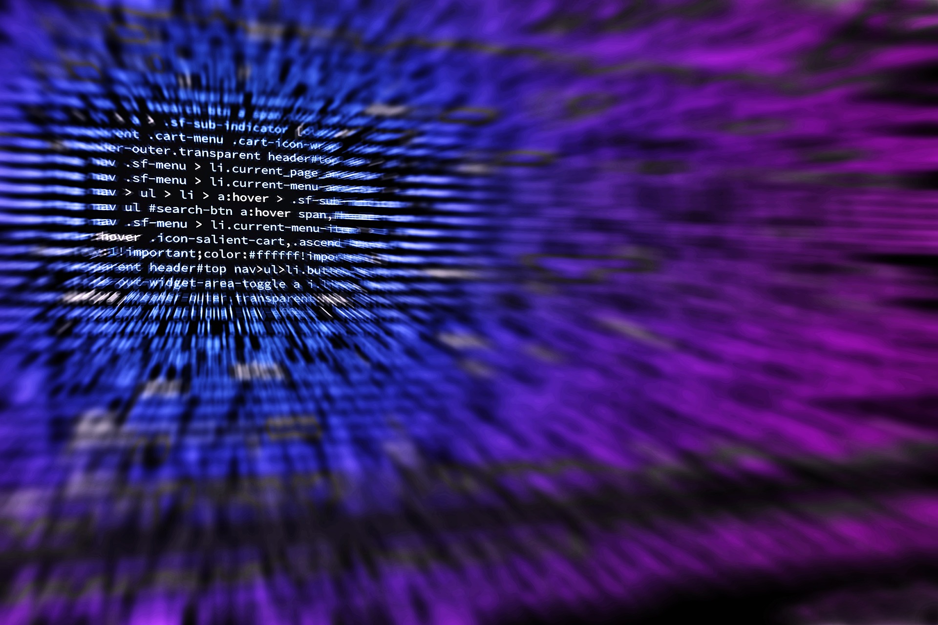 abstract and blurred image of code on a screen